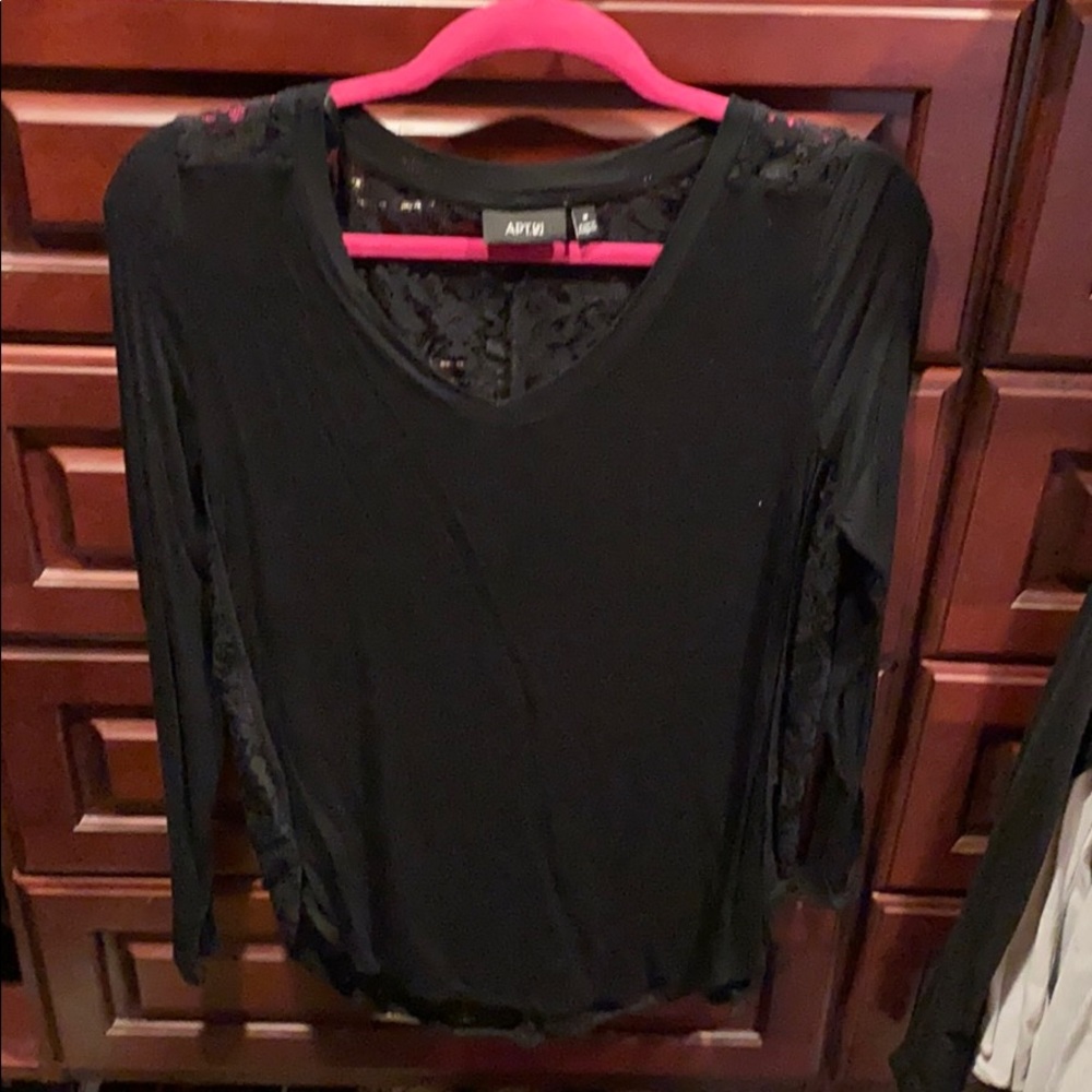 Apt 9 black top- lace back